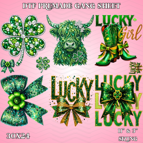 Lucky Patricks - 30x24 - PREMADE GANG SHEET