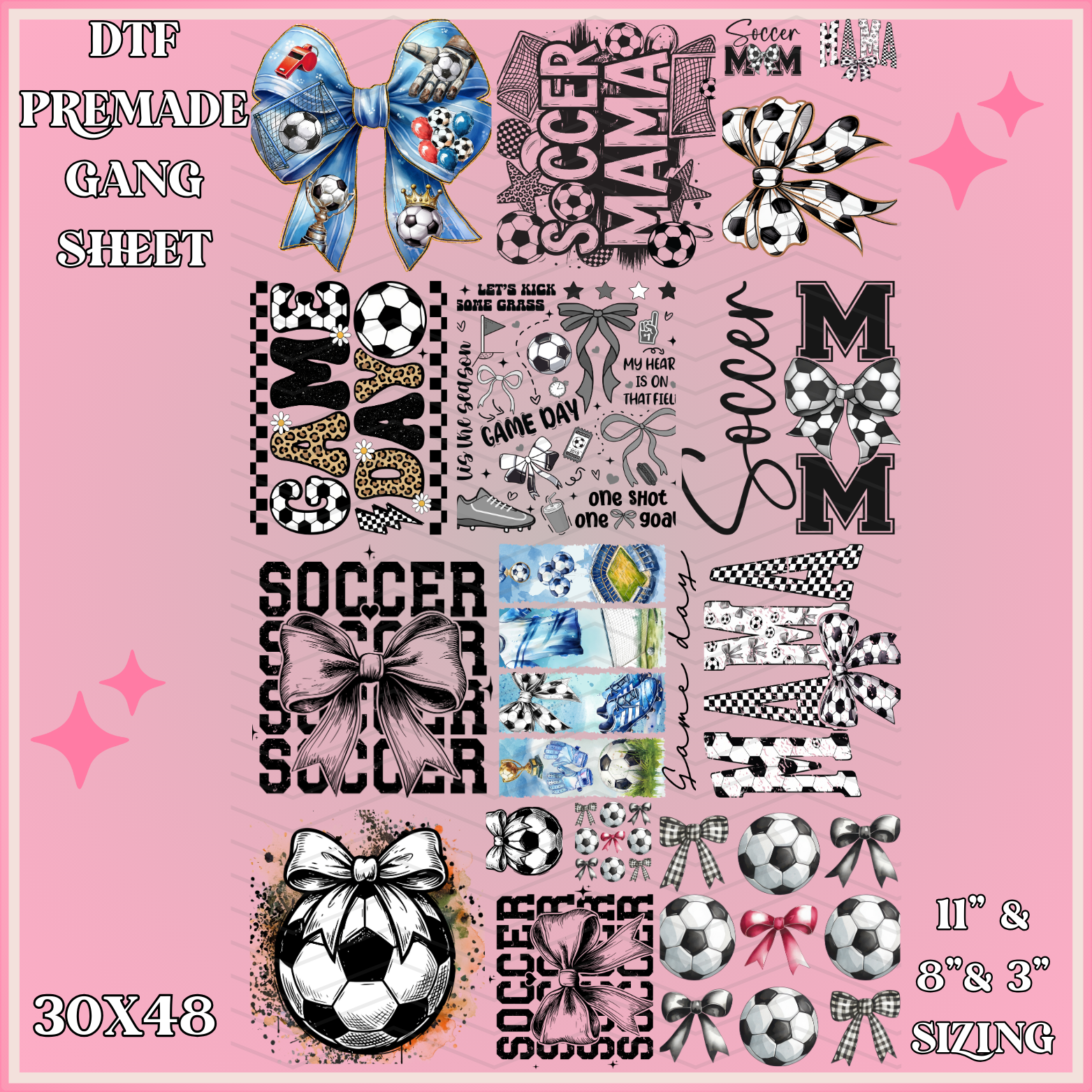 Soccer 2 - 30x48 - PREMADE GANG SHEET