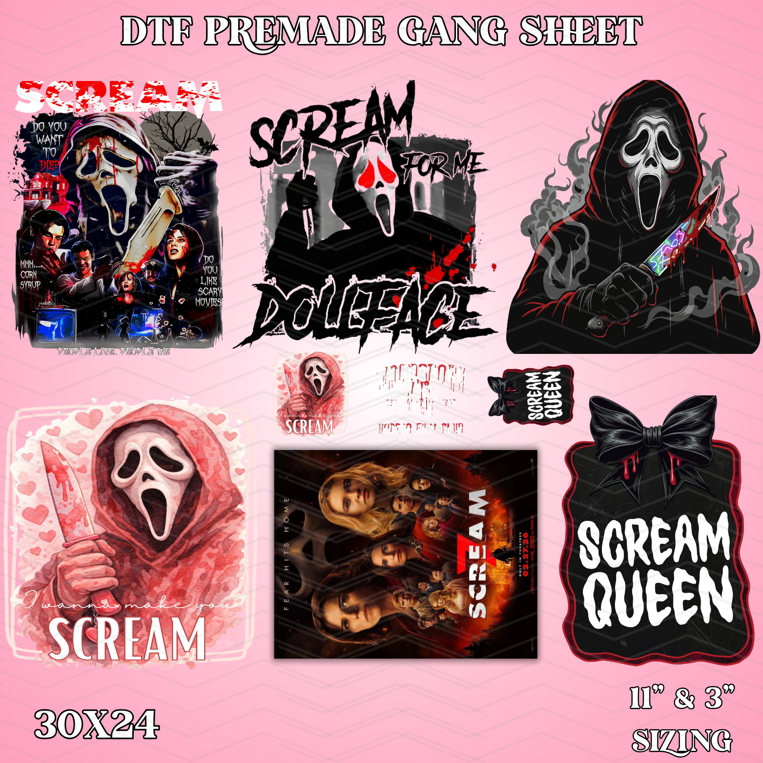 Ghostface - 30x24 - PREMADE GANG SHEET